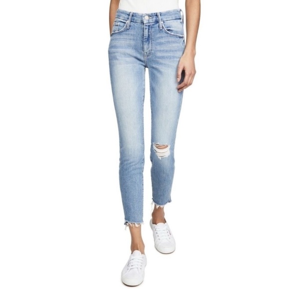 MOTHER Denim - Mother The Looker Ankle Step Fray In Exposed Secret Sister Skinny Cropped Jeans